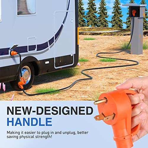 Image of Nilight RV Locking Adapter Cord 30 Amp to 30 Amp Pure Copper Heavy Duty 10 Gauge Wire ETL Listed TT-30P to L5-30R 30M /30F Weatherproof Cord for RV Camper Caravan Van Trailer