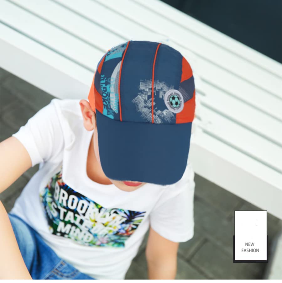 HAOZAIKEJI Football Baseball Cap for Boys Summer Running Mesh Sun Cap Children Quick Dry Sport Hat for Beach Camp Hiking Park3