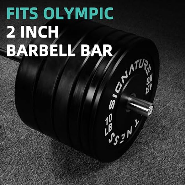 Olympic 2 Bumper Plates Set Including 160LB Weight Plates Set & 7FT Olympic Barbell Bar(205 Pounds Total), Multiple Packages