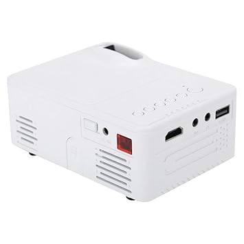 Home Media Projector Player, Support External Storage Devices 1080P Portable Projector Built?in Focus Wheel for Home for Office(White)