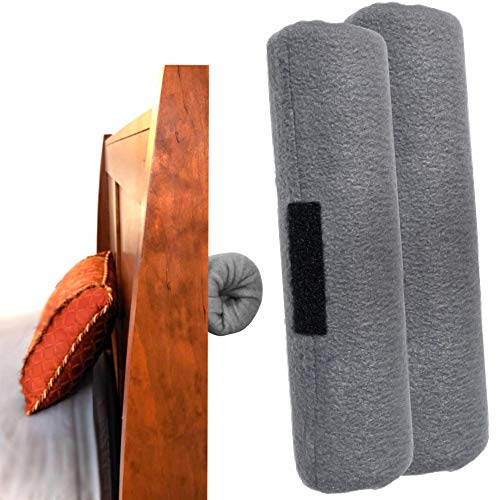 Headboard Bumper for Wall - Headboard Stabilizer No Screws No Holes No Mess - Soft Headboard Pad for Wall - Wall Protector from Furniture Chair Back - Bed Frame Stoppers for Wall -2 Pack Designs by PJ