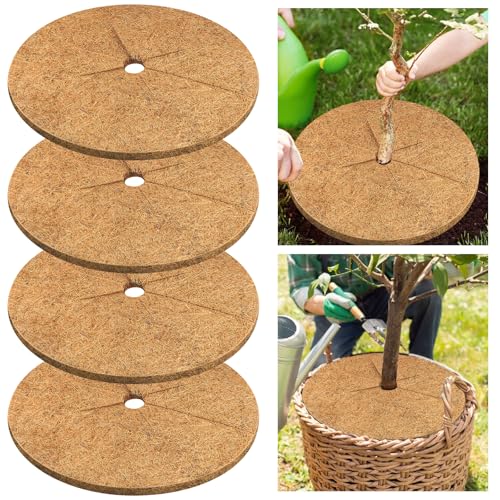Legigo 4pcs Coconut Fiber Mulch Ring Tree Plant...