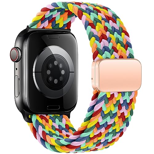 Image of Qimela Sport Loop Compatible with Apple Watch Band 38mm 40mm 41mm 42mm 44mm 45mm 46mm 49mm for Women Men,Magnetic Strap Stretchy Braided Wristband for iWatch Series 11 10 9 8 7 6 5 4 SE Ultra 3 2 1