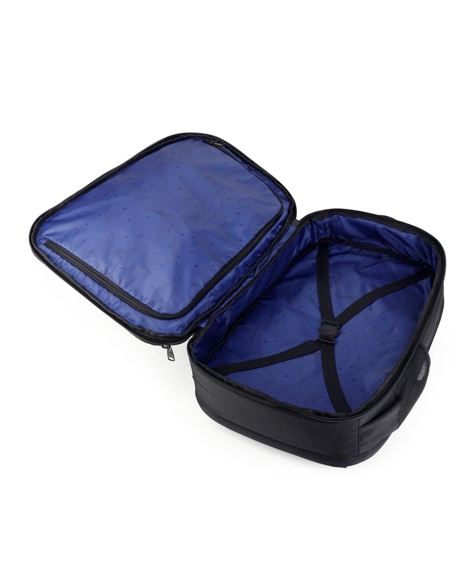 Gabol - Mochila Impermeable para Portátil 17,3" Pixel 35x55x20 cm - Capacidad 36/45L - 2 Compartimentos y Cinturón Ajustable al Pecho - Diseño Español en Poliéster Resinado y Libre de PVC - Negro