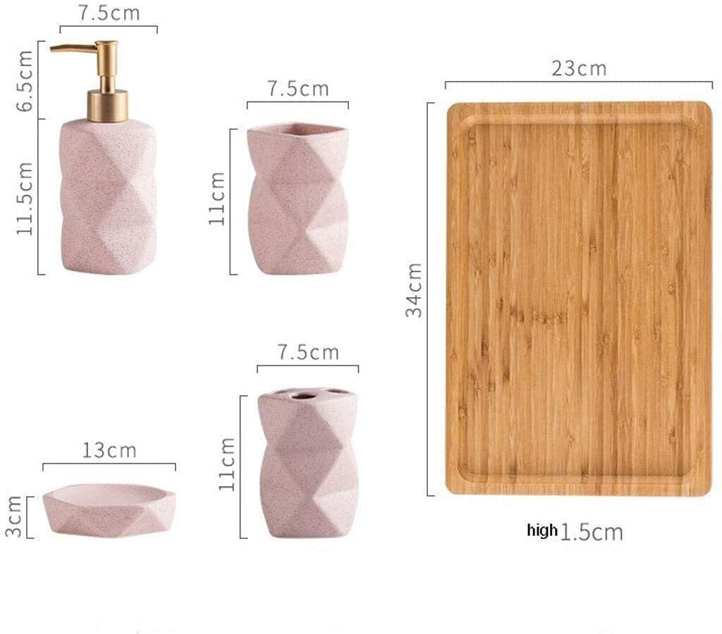 zestaw akcesoriów łazienkowych, Zestaw 4 ceramicznych naczyń do mycia i łazienek upominkowy z kubkami płukania ust(Blue,5 piece set)