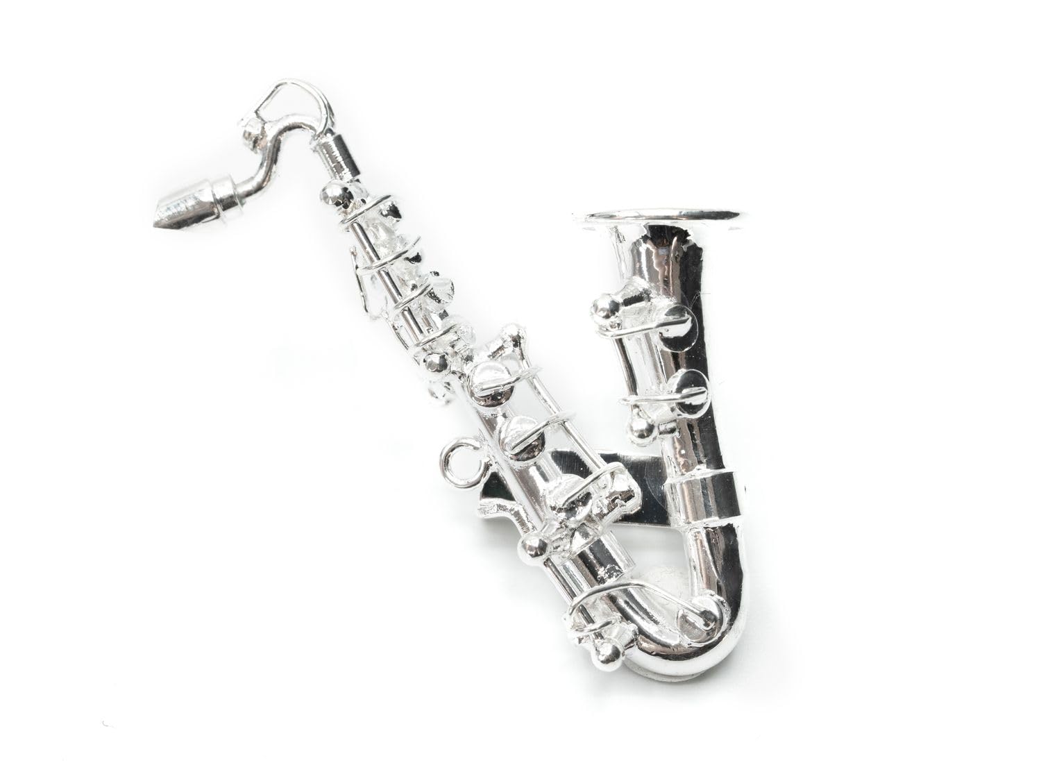 Miniblings Saxofon Brosche Sax Saxofonbrosche Saxophon +Box versilbert | Für Revers, Jacke oder Tasche, aus Berlin, ein Stück mit Persönlichkeit