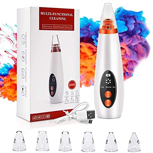 LIVASA Herramientas multifunción 6 en 1 para eliminar puntos negros, máquina eléctrica de succión Derma, herramienta de aspiradora recargable por USB, limpiador de poros y acné, dispositivo de