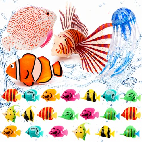 Image of Weewooday 27 Pcs Artificial Fish Glowing Effect,Natural Color