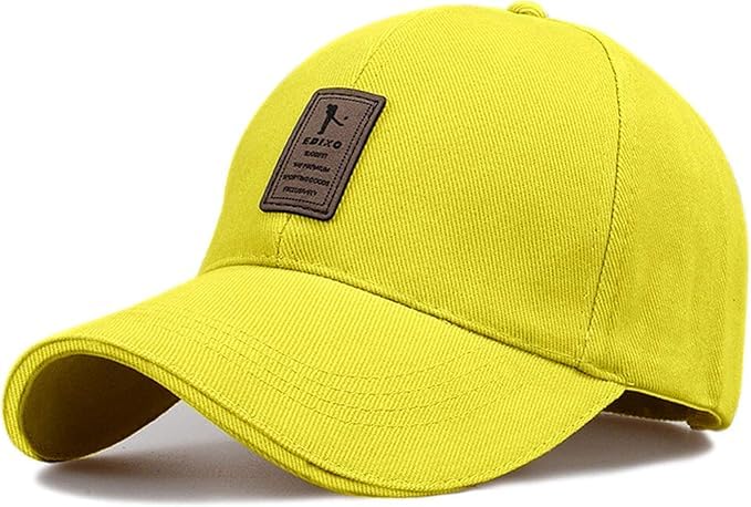 Stylish Cotton Baseball Summer Sports Cricket Gym Dance Caps Woolen Fashion Cap for Men, Women, Kids, Summer All Season Sports, Cricket, Gym, Adjustable Buckle Combo Pack of 2 (Red & Yellow) 1
