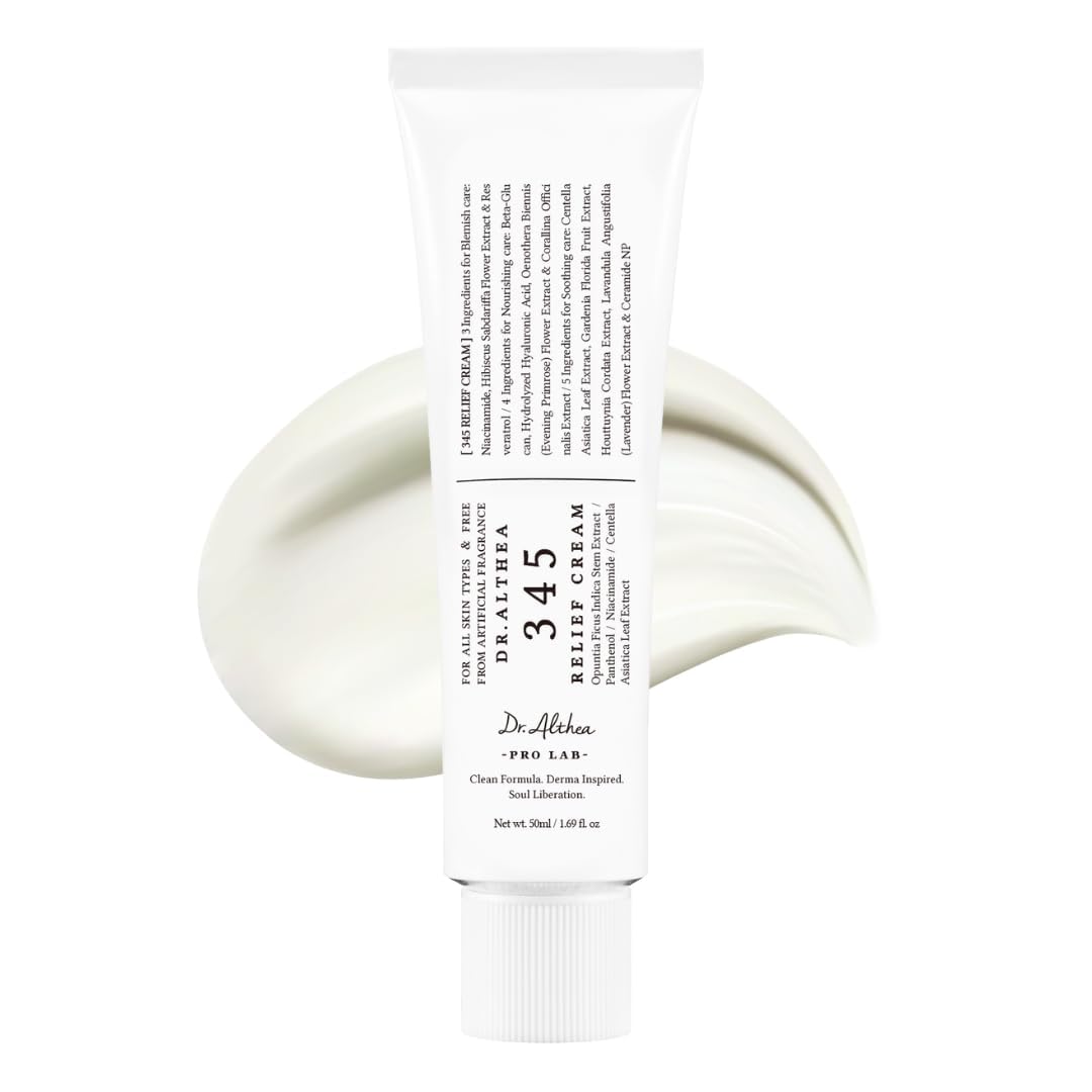 Dr.Althea 345 Relief Cream Face Moisturizer Korean Intensive Repair and Soothing Acne, Oily, Sensitive Skin Cream with Niacinamide, Panthenol for All Skin Types, (50ml)-image-17