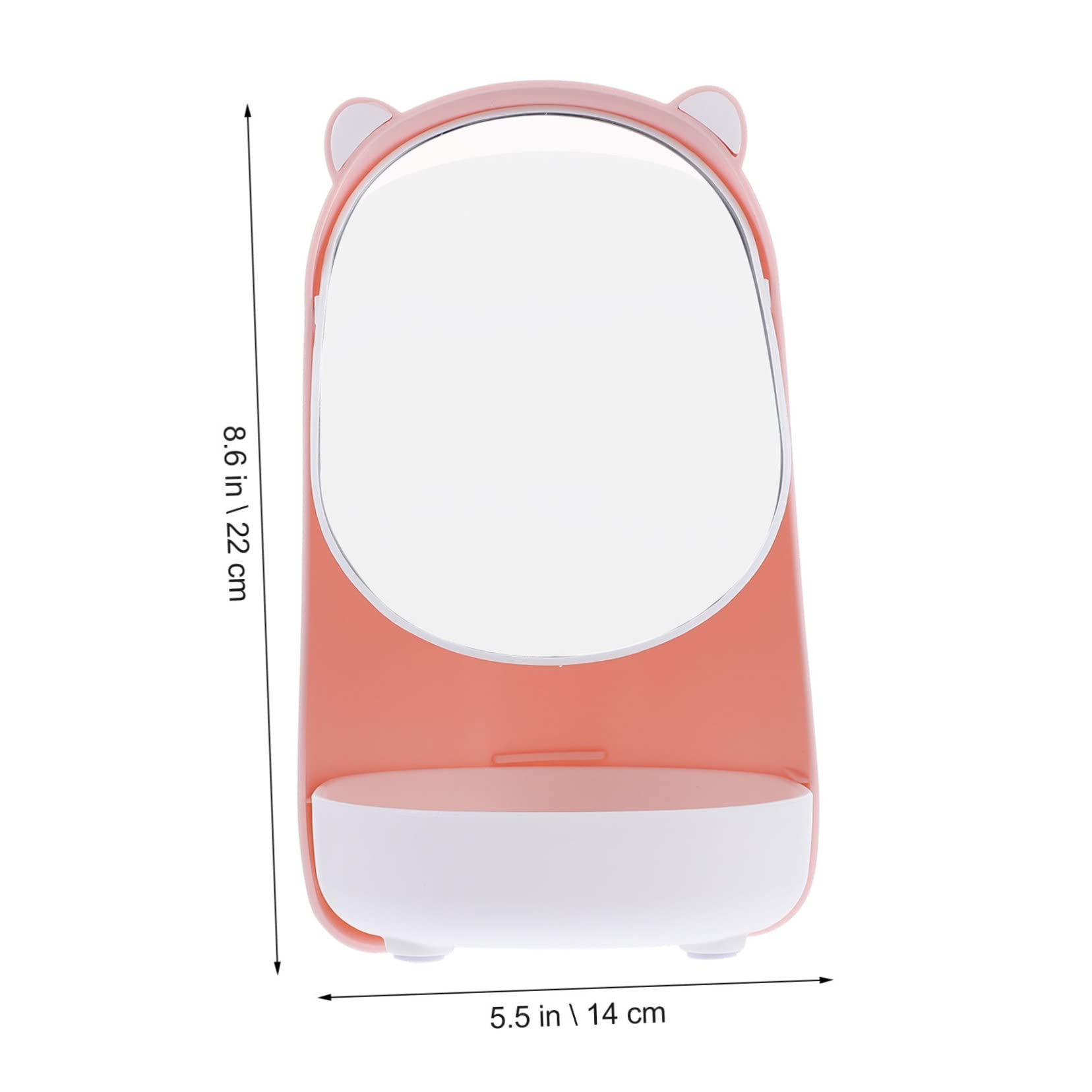 SOESFOUFU 1Pc Standable Makeup Mirror for Women Cute Bear Design Table Mirror with High Definition Surface for Dresser Use Easy Angle for Teens and Friends