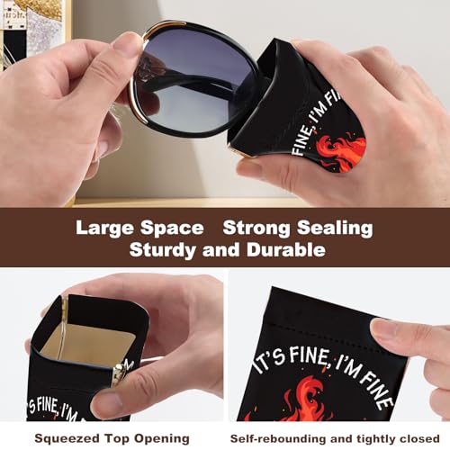 Image of Anikathy 2Pcs Sunglass Eyeglass Glasses Case Soft PU Leather with Cleaning Cloth Cute Glasses Pouch Bag for Men Women Girs