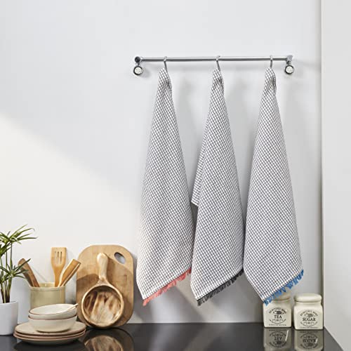 Penguin Home Set of 3 100% Cotton Kitchen Towels, Eco Friendly Sustainable Tea Towels Stylish with Different Pattern, Size - Image 3