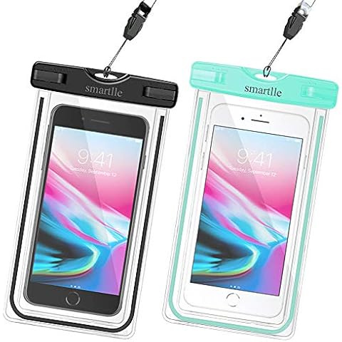 smartlle Universal Waterproof Phone Pouch, Large Phone Waterproof Case Underwater Dry Bag iPhone 13/12/11 Pro Max, X/XS MAX,8/7/6 Plus,SE, Galaxy S22/S21/S20/S10/S9+/S8, Xiaomi, LG, Huawei- 2 Pack Cover