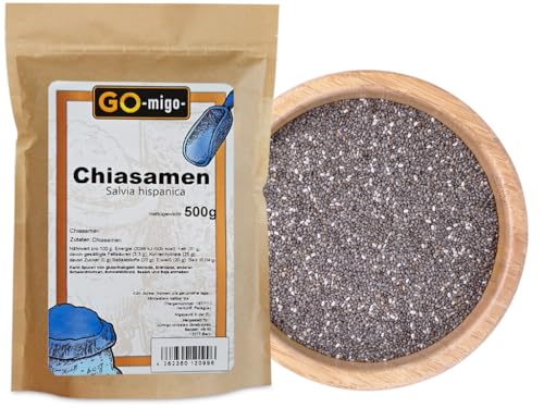 0,5kg Chia Samen 500g Sparpaket Top-Qualität, Salvia Hispanica Zip-Beutel