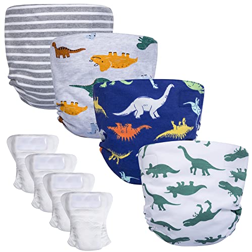 BIG ELEPHANT - Funda para pañales de tela para bebé, 4 bolsillos, con 4 inserciones que cambian de color, ajustable, reutilizable