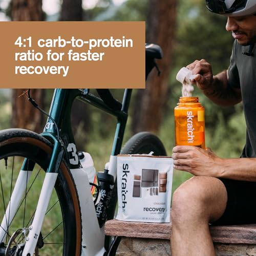 Image of Skratch Labs Recovery Sport Drink Mix - Chocolate | 4:1 Carb‑to‑Protein Post‑Workout Formula for Fast Recovery | Complete Milk Protein, Electrolytes & Probiotics | 10 Single‑Serve Packets