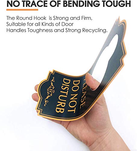 (4 Pack) Do Not Disturb Door Hanger - Welcome Please Knock Door Sign, Black/Blue Double Sided, 4 X 9 Inches Pvc Plastic Perfect For Home, Clinic, Dorm, Hotel, Office, Spa, Law Firm, Massage #TOP4