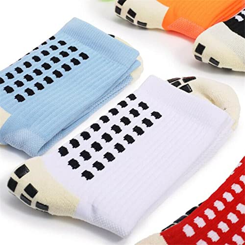 Anti-slip Sport Socks Athletic Socks Non-slip Rubber Grip for Football, Rugby, Basketball, Running, Hiking, YogaPilates (Light Blue Socks) One Size2
