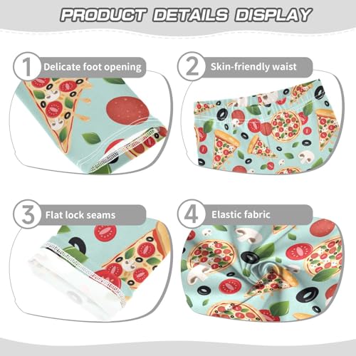 Hot Vegetarian Pizza Slices Girls Leggings,Workout Leggings for Girls Toddler Athletic Leggings Size for 3-10T3