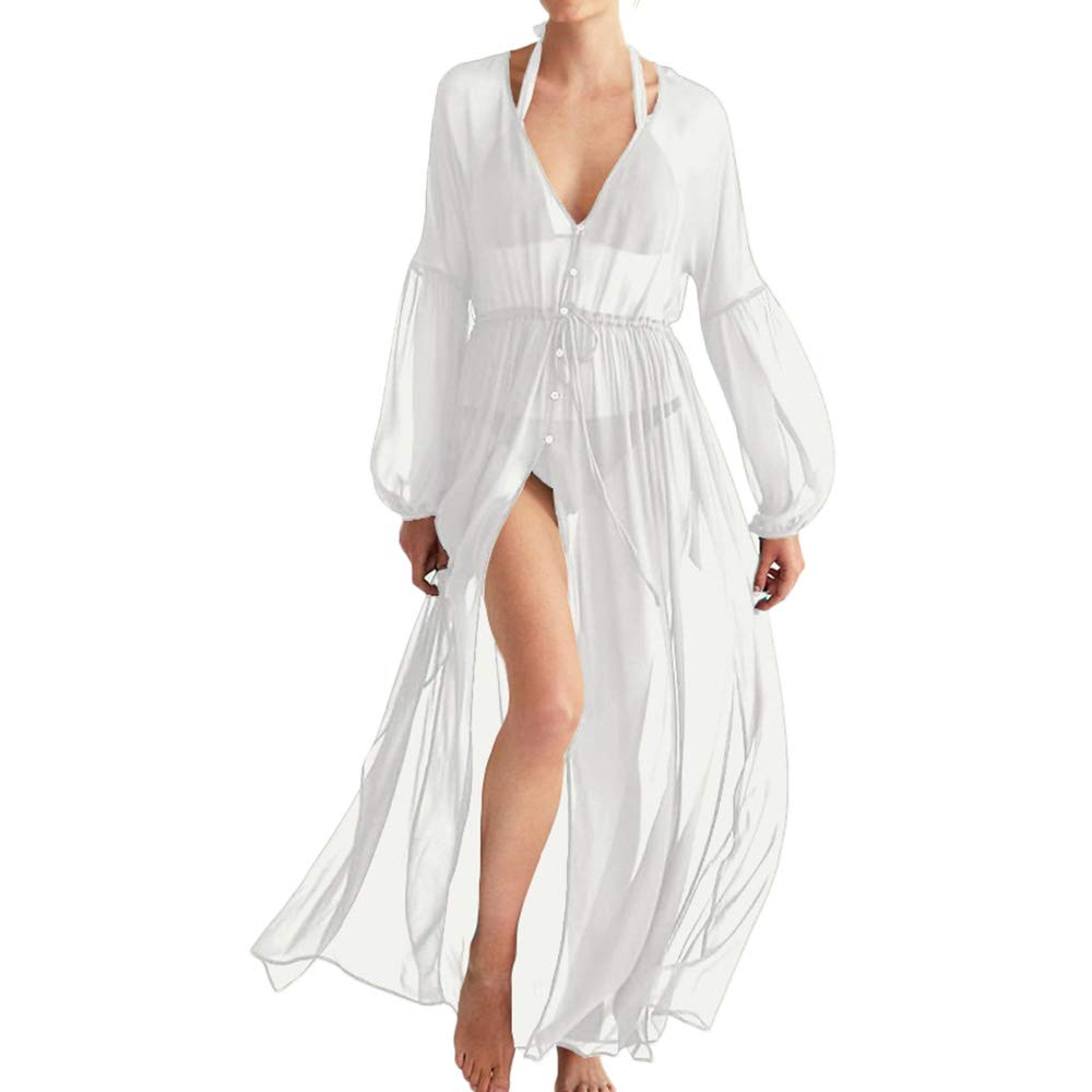 LULENQWomen Bathing Suits Long Swimsuits Cover Up Kaftan Tunic Loose Maxi Kimono Beach Casual Dress