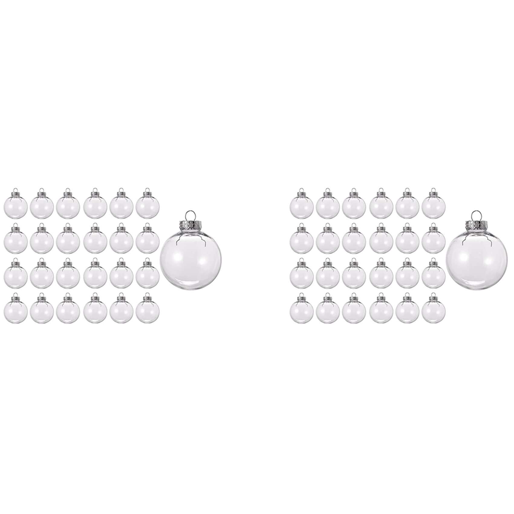 Hndhbfgrt 48PCS Clear Plastic Fillable Christmas Balls 8cm DIY Xmas Tree Ornament Decoration Arts Crafts