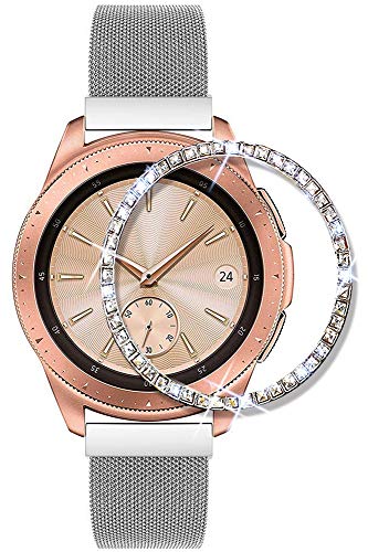 Compatible with Galaxy Watch 42mm Band Bezel, 20mm Stainless Steel Watchband Women Bezel