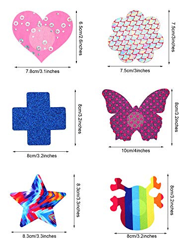 100 Pairs Glitters Nipple Pasties Covers Bulk Disposable Self Adhesive Breast Covers Multicolored Pasties Stickers Multi Designed Breast Stickers for Women Girls Rave Party2