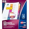 Avery Dividers for 3 Ring Binders, 8 Tabs per Set, Customizable Table of Contents, Multicolor Tabs, Great for Organizing High-Volume Reports, Projects, and More (24 Sets of 11168)