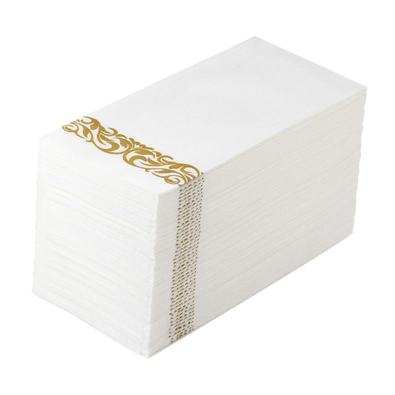 100 Piezas Servilletas Desechables Unidades con Estampado Dorado para Bodas Fiestas Elegantes