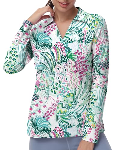 GGOV Women's Gv3140 Polo Shirt, Xcolorful Flowers, S