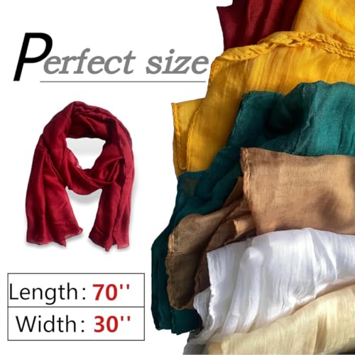 Image of Cotton Linen Blend Fashion Scarf, travel scarf，Soft Breathable Fabric, Multiple Colors