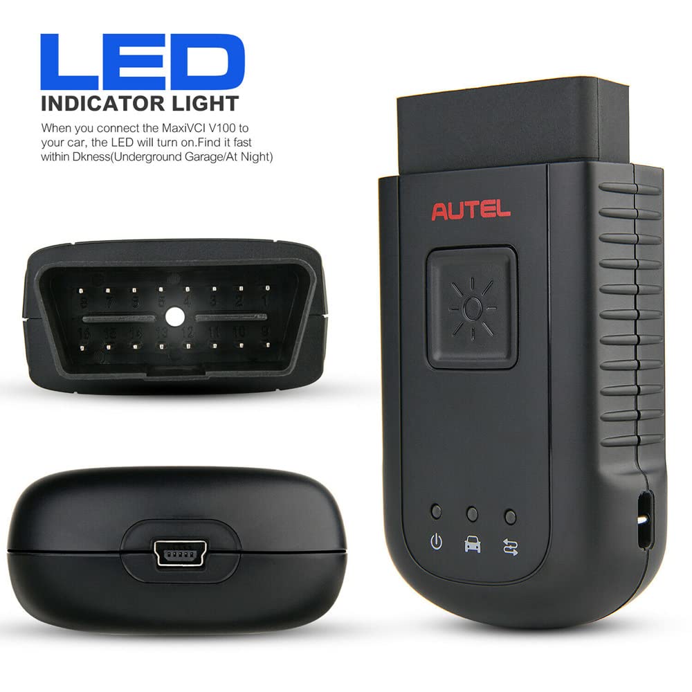 A-utel MaxiSYS-VCI 100 Compact - Interfaz de comunicación Bluetooth para vehículo MaxiVCI V100 para A-utel MS906BT/ MK906BT / MK908P / Elite/ MS908
