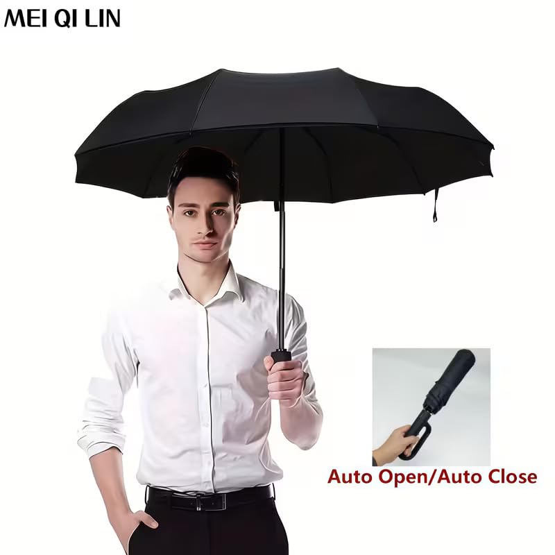Image of Dwain Reverse Folding Compact Travel Umbrella, Windproof Inverted Design with C Shape Handle, Double Layer Waterproof, for Women & Men