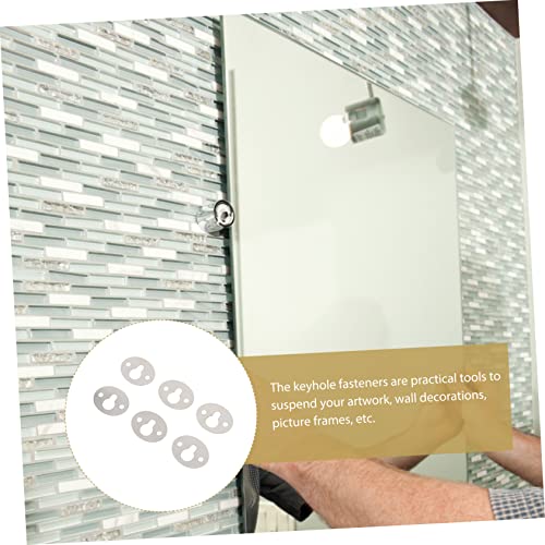 Image of DOITOOL 2sets Oval Keyhole Hangers Frame Hanging Hardware Space-Saving for Wall Decor Picture Frames 15pcs*2