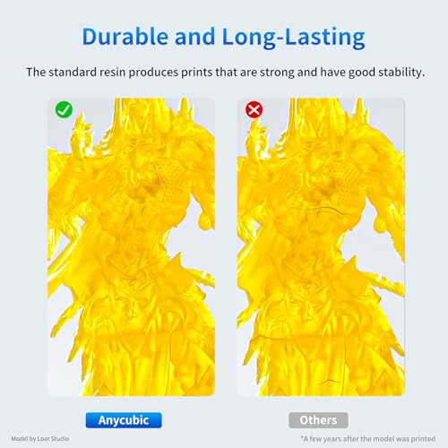 Image of ANYCUBIC 3D Printer Resin, 405nm SLA UV-Curing Resin with High Precision and Quick Curing & Excellent Fluidity for LCD 3D Printing (Clear Yellow, 1kg)