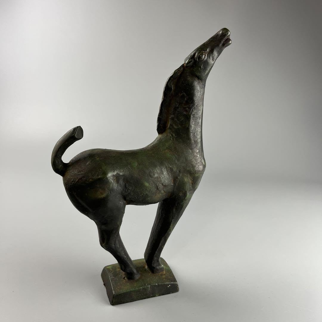 ブロンズ馬の頭部彫刻 70sヴィンテージ　作品名「燃えるたてがみ」 後藤貞行 在銘 馬の銅像 ブロンズ像 置物 錦馬 オブジェ 彫刻 美術品