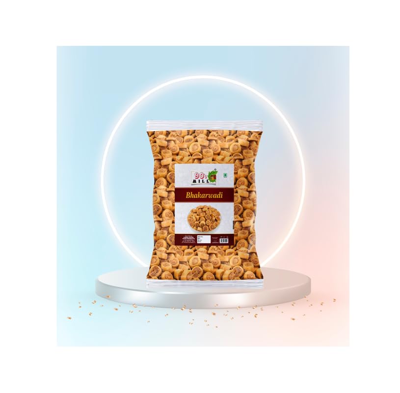 90's MILL Bhakarwadi | Chai Time Snack | Ready to Eat Bhakarwadi Snacks | Mini Bhakarwadi | Indian Namkeen Nashta | Authentic Regional Preparation | Traditional Indian Snacks | Party Snacks-900g*3Pack 3