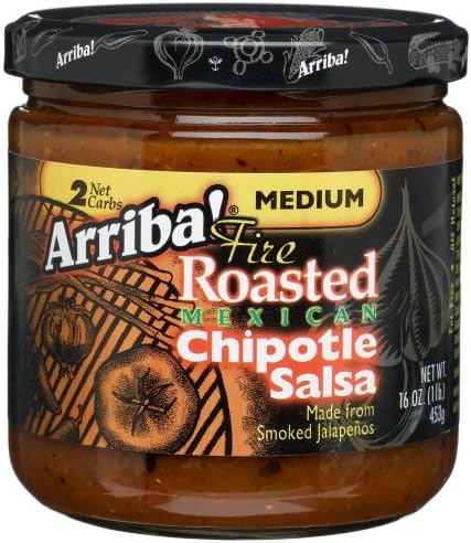Arriba! Fire Roasted Mexican Chipotle Salsa, Medium, 16-Ounce Jars (Pack of 3)