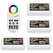 Wireless 2.4G RF RGB + White/Warm White Controller Kit, 4 x Controllers and 4-Zone Remote, Wi-Fi Bridge Compatible, 4CH Multicolor RGBW/RGBWW LED Strip Light Controller for Home, Commercial Lighting