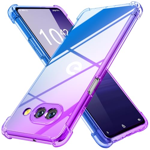 Google Pixel 9A 用 ケース クリア 薄型 グラデーション色 軽量 tpu 耐衝撃 スマホケース 透明 米軍MIL規格取得 おしゃれ 黄変防止防塵一体型 人気 ピクセル 9a 用 携帯カバー 紫/ブルー MD-JBK-059-03
