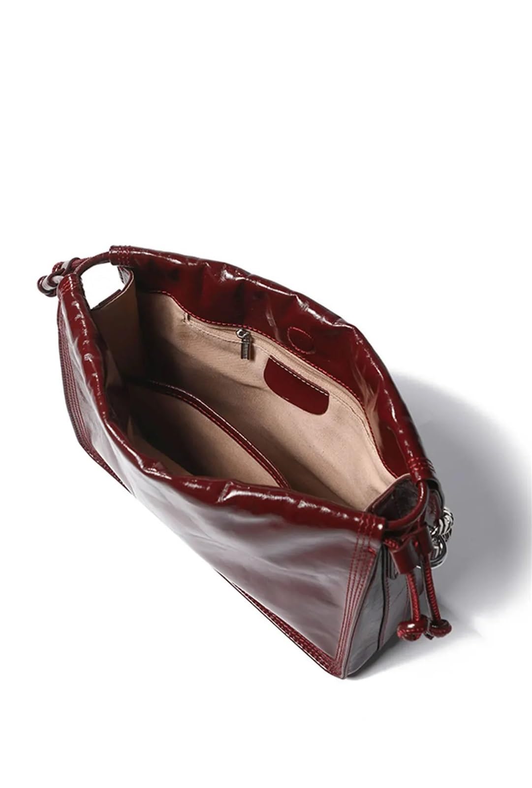 Bolso de mujer piel auténtica, bandolera arrugada, bolso mano Para Viajes Compras Trabajo Citas