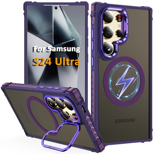 Coque magnétique pour Samsung Galaxy S24 Ultra antichoc avec support