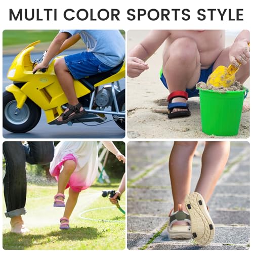 YHOON Boys Girls Sandals Adjustable Double Strap Open-Toe Athletic Lightweight Unisex Child Sport Sandals Summer Outdoor(Toddler/Little Kid/Big Kid)3
