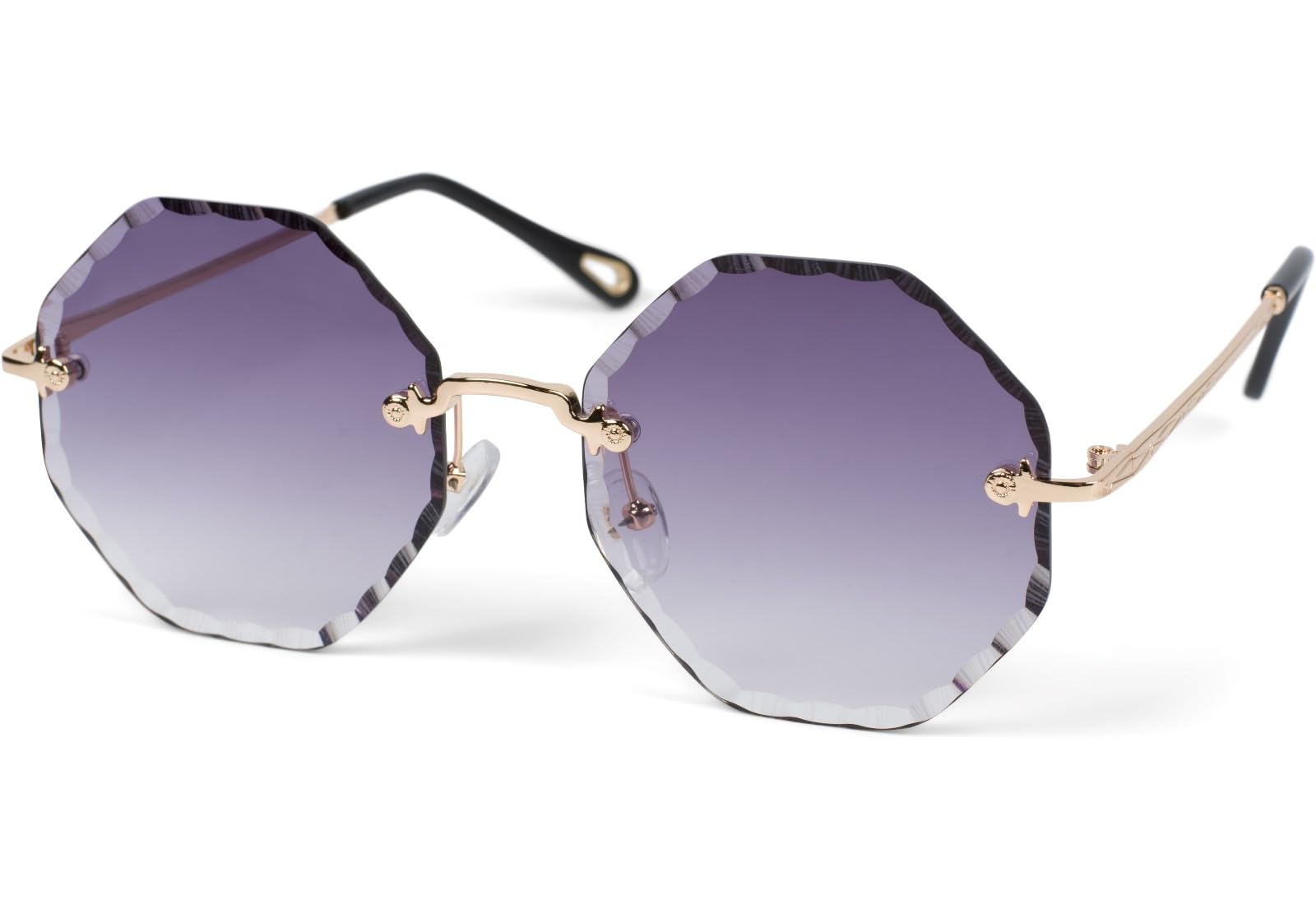 styleBREAKER Runde Sonnenbrille – Runde, randlose Gläser mit Diamant-Schliff