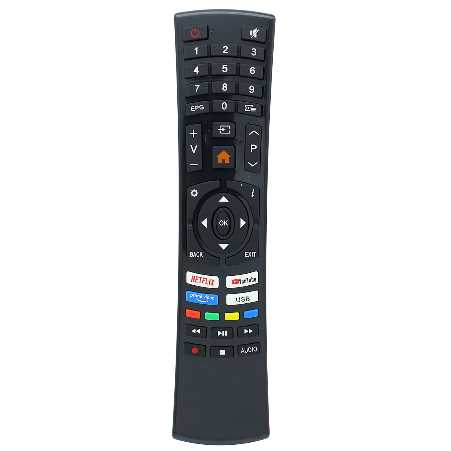 Remote Control Replacement for Bauhn TV ATV65UHDS-1020 ATV55UHDS-0920, black