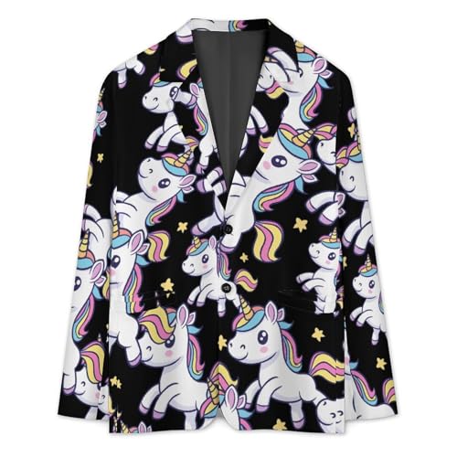 Rainbow Horse Men's Slim Suit Long-Sleeve Prom Tuxedo Classic Two Button Business Jacket3