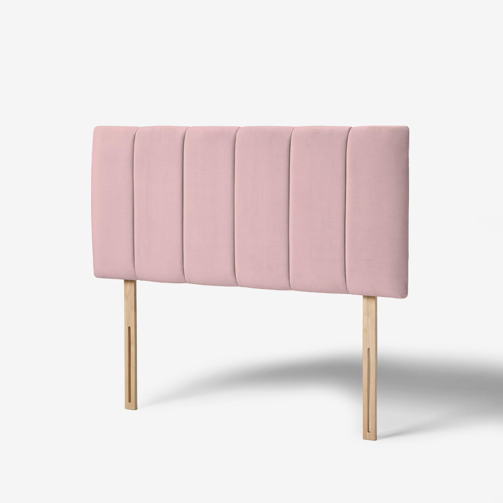 hm bedding Velvet Upholstered Headboard for Divan Beds – 20-Inch Lined Extra Padded Plush Headboard with Wooden Struts – Luxury Bedroom Furniture (Pink, Small Double) — image 1
