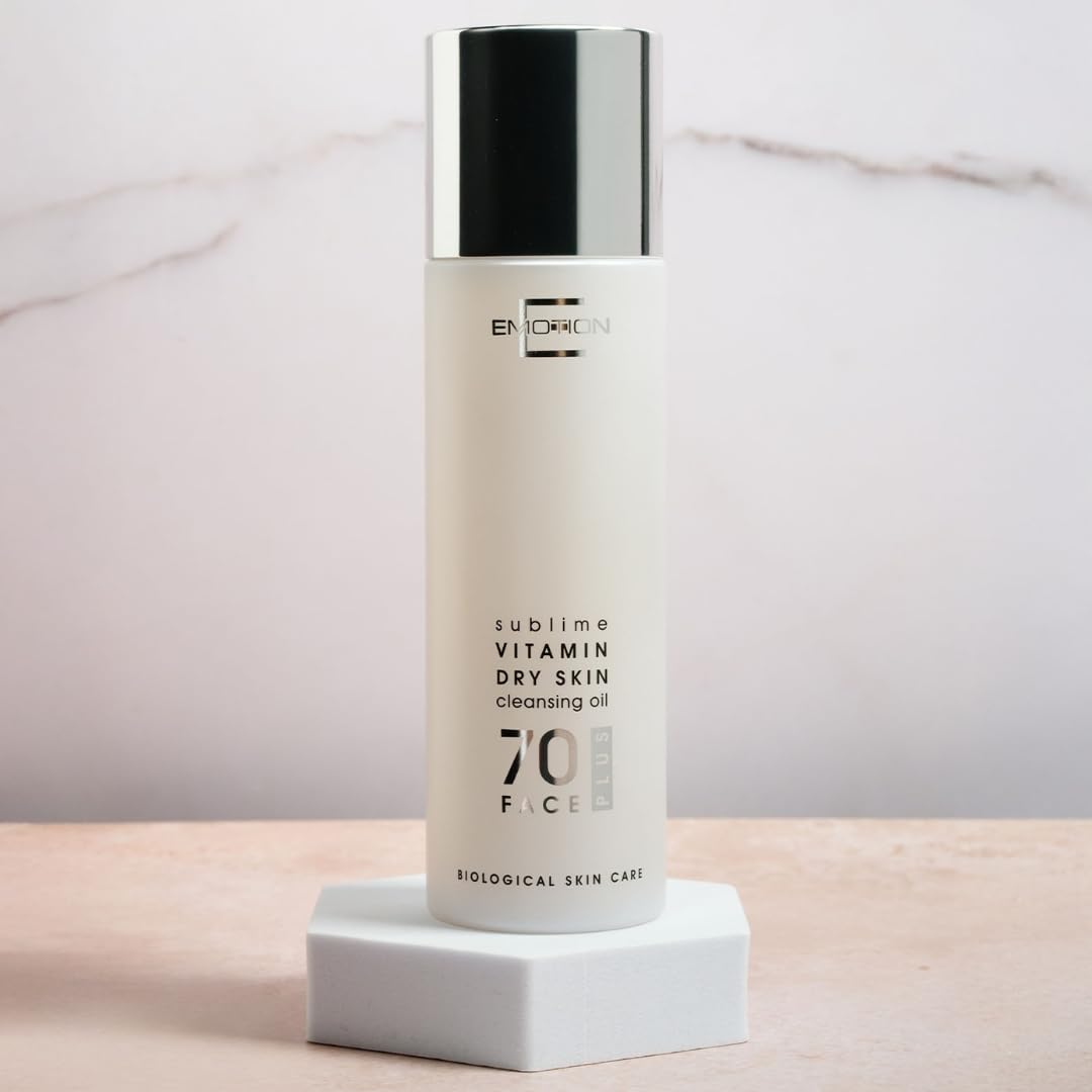 Olio Detergente VITAMIN 70 struccante viso levigante per pelle secca disidratata, ruvida o matura. Non lascia untuosità. Formula biologica.