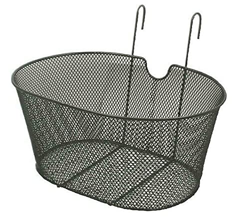 Hongu Cestino Anteriore Ovale con Ganci 38x30x22 CM Bicicletta Cesto Bici Ferro Nero